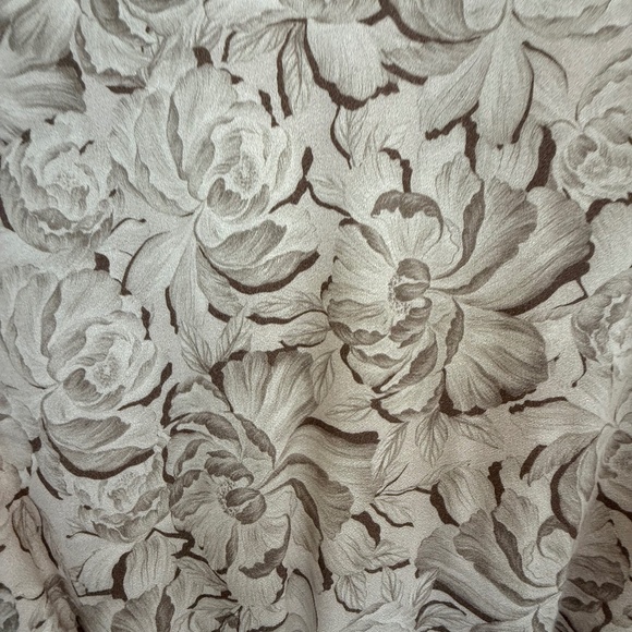 Amanda Uprichard Tan / Beige Floral Long-Sleeved Coquette Top (Size L) - Picture 9 of 10